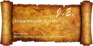 Jovanovics Ernő névjegykártya